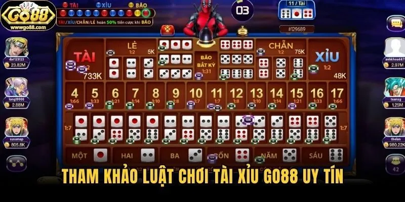Tham khảo luật chơi tài xỉu Go88 uy tín