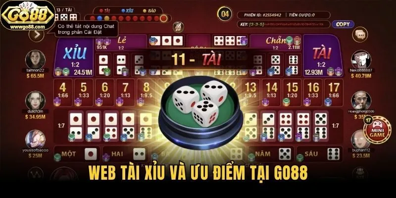 Web tài xỉu và ưu điểm tại Go88